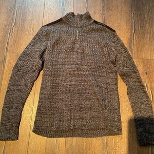 Calvin Klein Jeans Men's Brown Heather Zip Mock-Neck Sweater